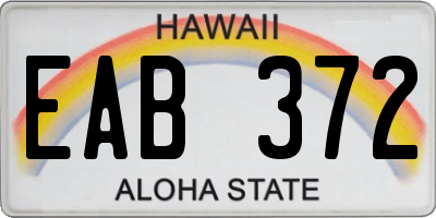 HI license plate EAB372