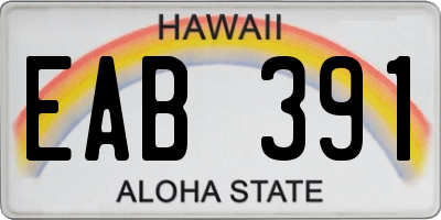 HI license plate EAB391