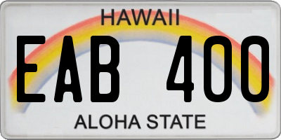 HI license plate EAB400