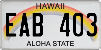 HI license plate EAB403