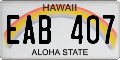 HI license plate EAB407