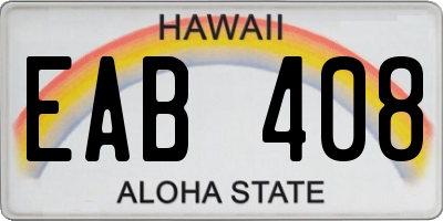 HI license plate EAB408