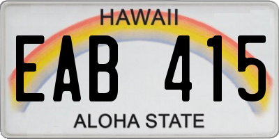 HI license plate EAB415