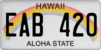 HI license plate EAB420