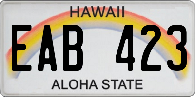 HI license plate EAB423