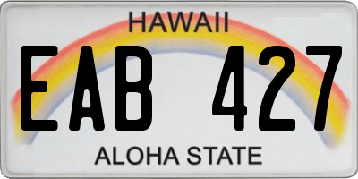 HI license plate EAB427