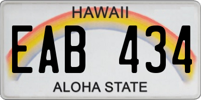 HI license plate EAB434