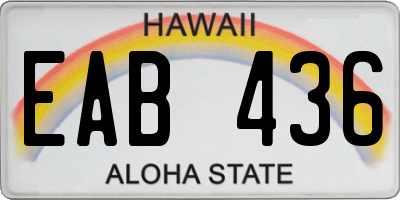 HI license plate EAB436