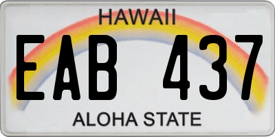 HI license plate EAB437