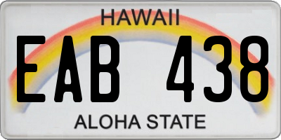 HI license plate EAB438