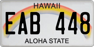 HI license plate EAB448