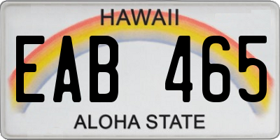 HI license plate EAB465