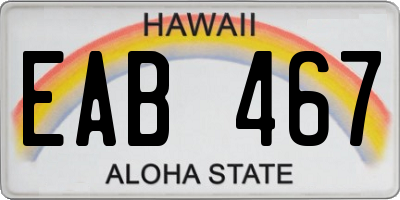 HI license plate EAB467