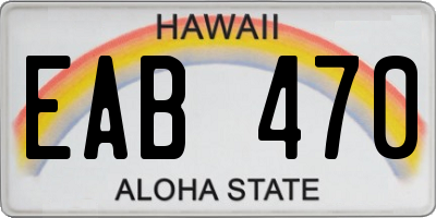 HI license plate EAB470