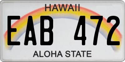 HI license plate EAB472