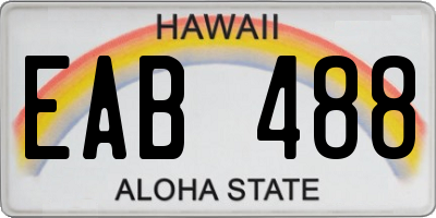 HI license plate EAB488