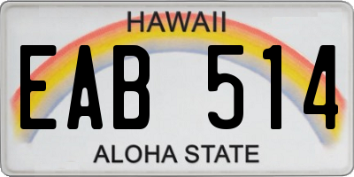 HI license plate EAB514
