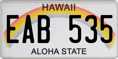 HI license plate EAB535