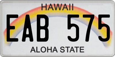 HI license plate EAB575
