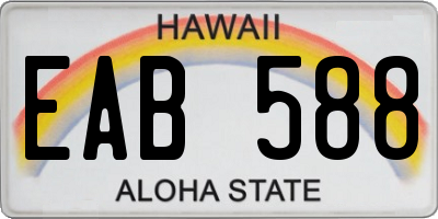 HI license plate EAB588