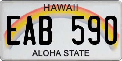 HI license plate EAB590