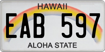 HI license plate EAB597