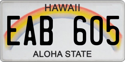 HI license plate EAB605