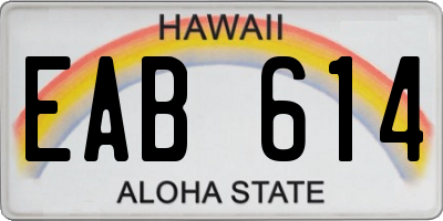 HI license plate EAB614