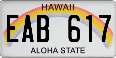 HI license plate EAB617