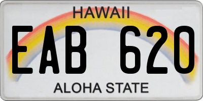 HI license plate EAB620