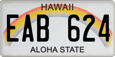 HI license plate EAB624