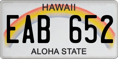 HI license plate EAB652