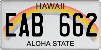 HI license plate EAB662