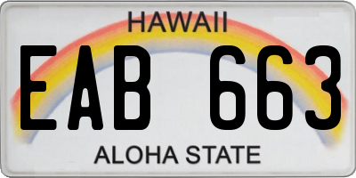 HI license plate EAB663