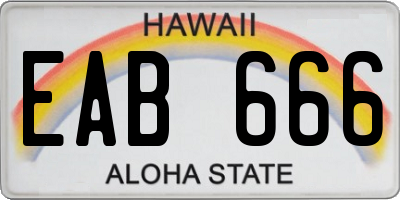HI license plate EAB666
