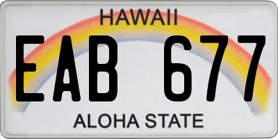 HI license plate EAB677