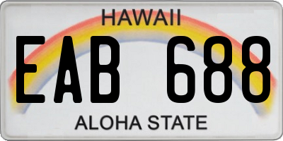 HI license plate EAB688