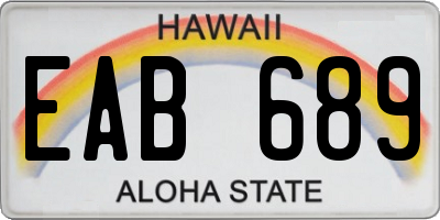 HI license plate EAB689