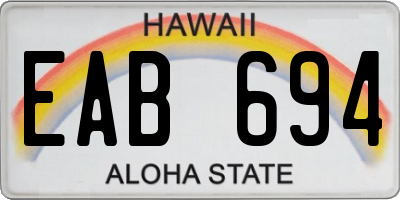 HI license plate EAB694