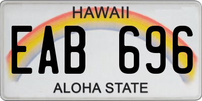 HI license plate EAB696