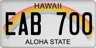 HI license plate EAB700
