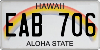 HI license plate EAB706