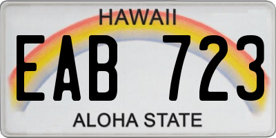 HI license plate EAB723