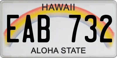 HI license plate EAB732