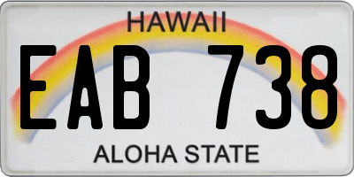 HI license plate EAB738