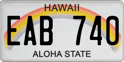 HI license plate EAB740