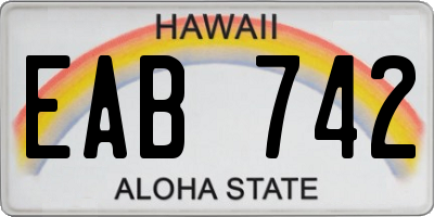 HI license plate EAB742