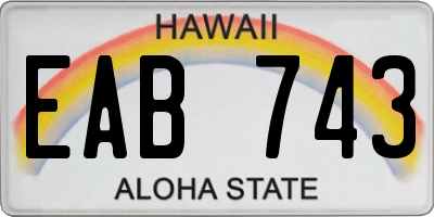HI license plate EAB743