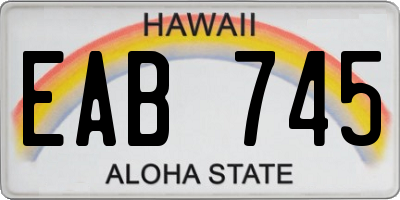 HI license plate EAB745