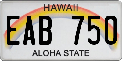 HI license plate EAB750